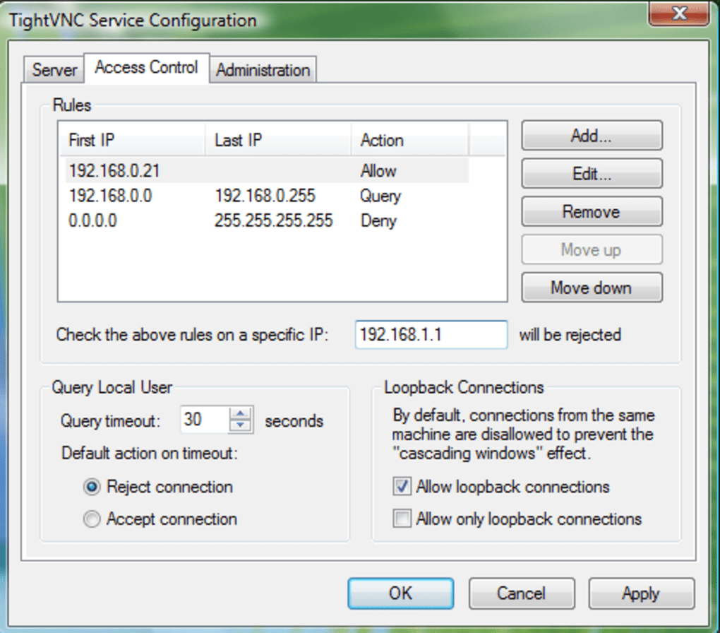 tightvnc server configuration file